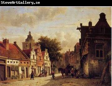 unknow artist European city landscape, street landsacpe, construction, frontstore, building and architecture. 111